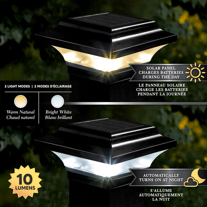 Classy Caps 2.5X2.5 Black Aluminum Imperial Solar Post Cap SLO82B