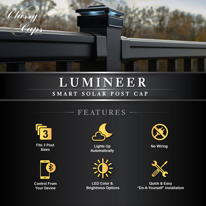 Classy Caps Lumineer Smart Solar Post Cap SLT727