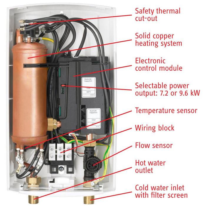 Stiebel Eltron - DHC-E8/10 - 224201 240V, 7.2/9.6kW DHC-E 8/10 Single/Multi-Point-of-Use Tankless Electric Water Heater