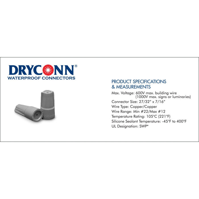 King Innovation - 10111 - DryConn Small Waterproof (Gray/Gray), 20pc. Bag