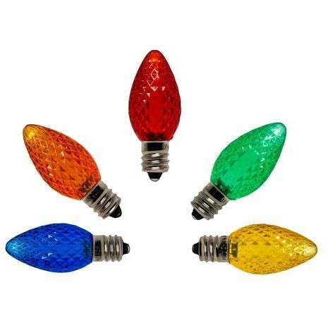Seasonal Source - LED-C7-MUL-SMD - C7 Multi-Colored LED SMD Bulbs, Pack of 25