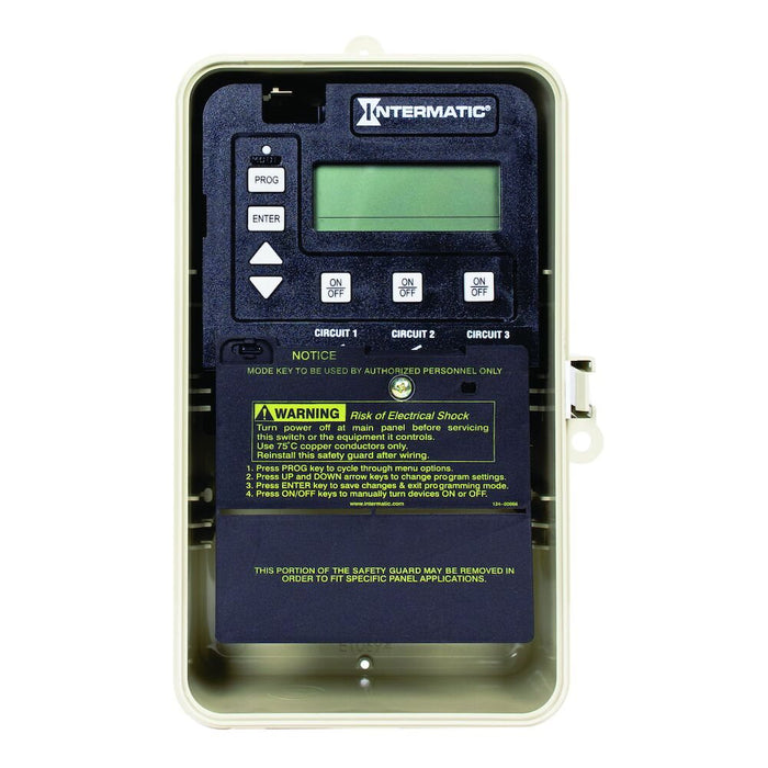 Intermatic - PE153P - 24-Hour Electronic Time Control, 3-Circuit, Type 3R Plastic Enclosure