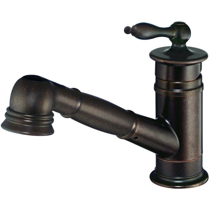 Danze - D455010BR - Prince 1H Pull=Out Kitchen Faucet- Deck Plate Included 2.2GPM, Tumbled Bronze