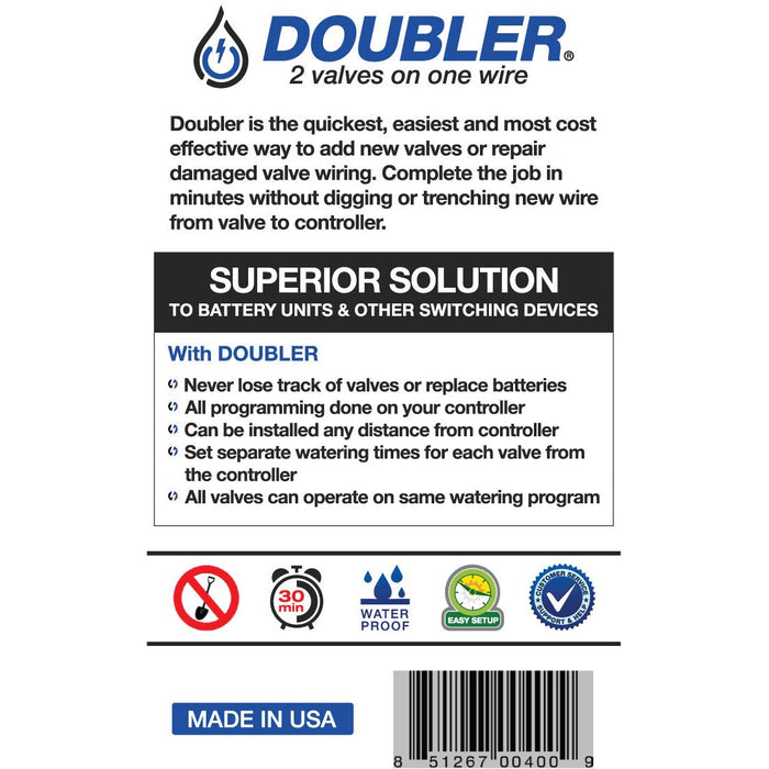 TSM, Inc. - DOUBLER - 2 Valves on One Wire / Expand or Repair Your Irrigation System with Ease