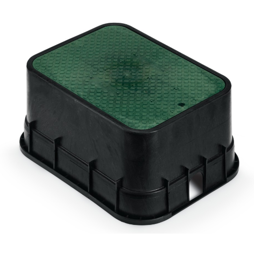 Rain Bird - PVBSTD - 12" PVB Standard Valve Box - Black Body & Drop-in Green Lid
