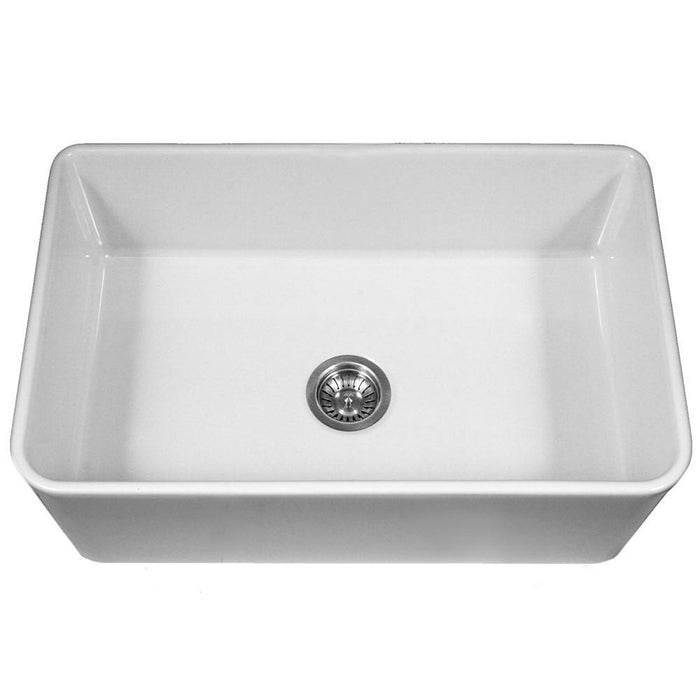 Houzer - Houzer PTS-4300 Platus Series 33-Inch Apron-Front Fireclay Single Bowl Kitchen Sink - White - Kitchen Sink - Apron Front  - Big Frog Supply - 3