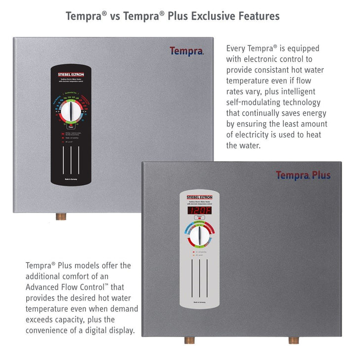 Stiebel Eltron - TEMPRA20PLUS - 223422 240V, 1 Phase, 50/60 Hz, 20 kW Tempra 20 Whole House Tankless Electric Water Heater