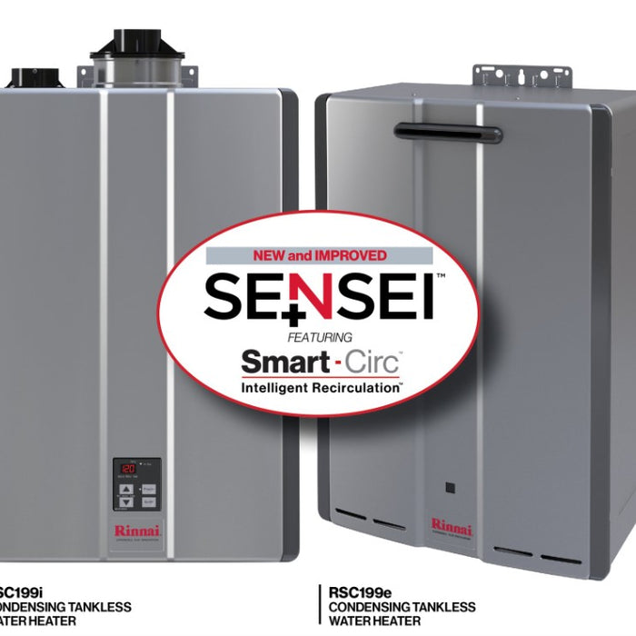 Rinnai's new RSC199 tankless water heater with built-in recirculation and smart pump