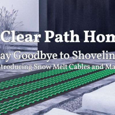 Snow Mat shown in a driveway cleared of snow