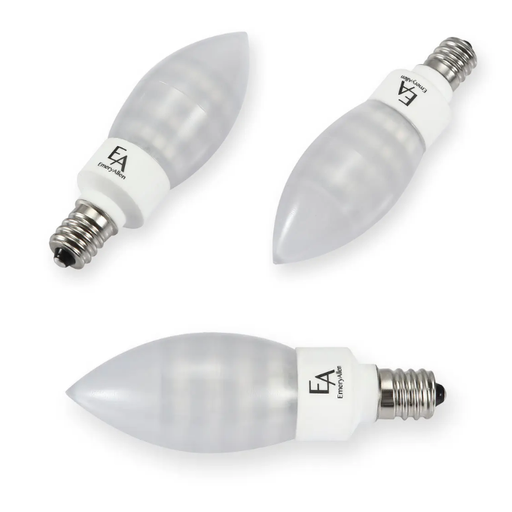 EmeryAllen 3W Candle-Tip E12 Candelabra Amber Turtle Bulb - 360 degree - specifications and dimensions — EA-E12-3.0W-002-AMB