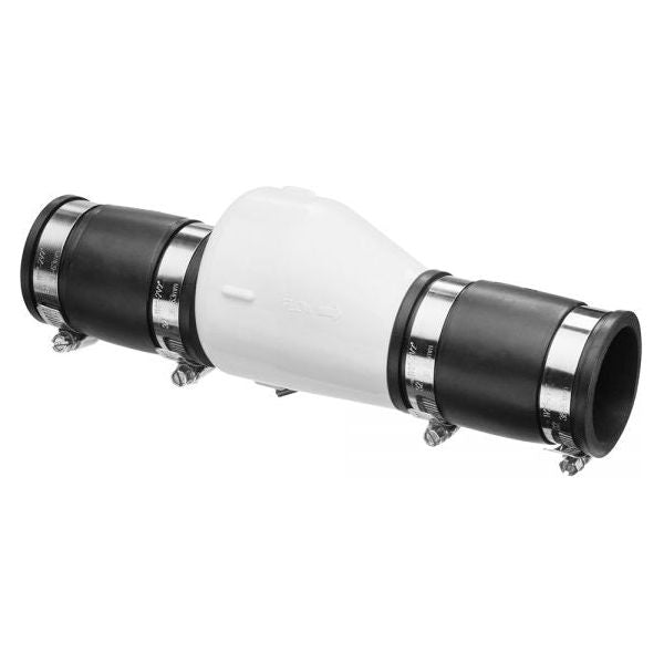 Magic Plastic 0821-15HC  1 1/2˝ Slip x  1 1/2˝ Slip Hose Clamp Check Valve Clear