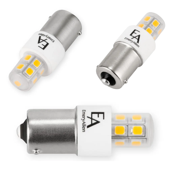 EmeryAllen 2W BA15S Single-Contact Bayonet LED Replacement Lamp - specifications and dimensions — EA-BA15s-2.0W-001-309F