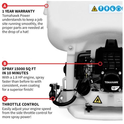 Tomahawk Power TCS6.5 0.5 GPM fan nozzle sprayer for concrete finishing applications