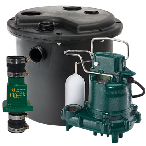 Green and gray pump system on a white background