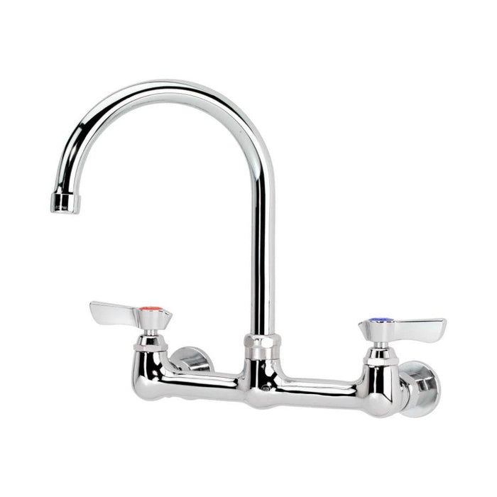 Krowne 12-801L - Commercial Series 8" Center Wall Mount Faucet, 6" Gooseneck