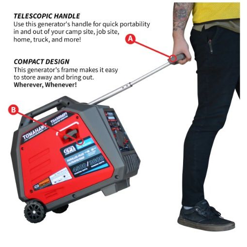 Tomahawk Power TG4500iEFI gas-powered portable generator feature view