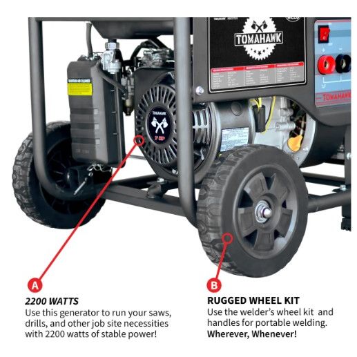 Tomahawk Power TWG120A portable generator and welder equipment view