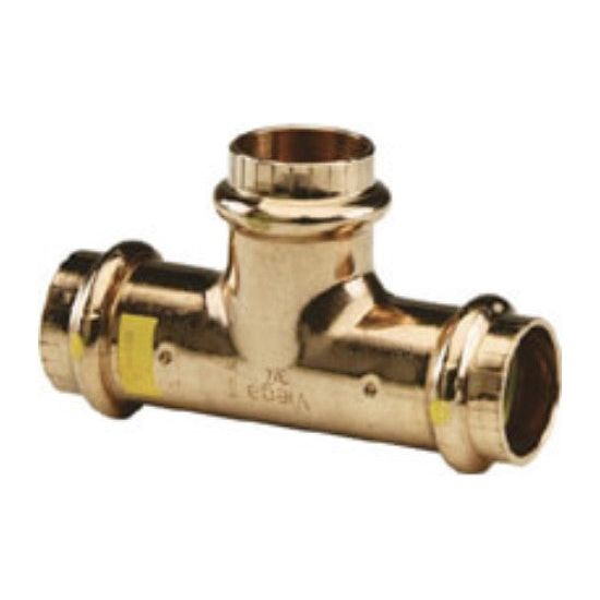 thumbnail interactive-video image 1 of Everhot 3/4 X 3/4 X 1/2 Press Copper Tee Fitting - CPF-T-221 1 of 3