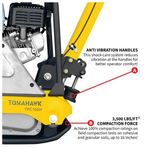 Tomahawk Power TPC100H reverse compactor component and engine detail view