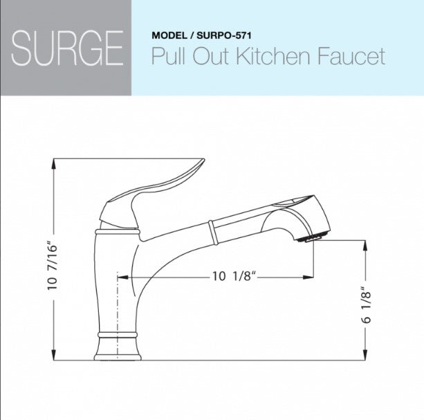Houzer Surge pull out Kitchen Faucet with CeraDox Technology SURPO-571-BB