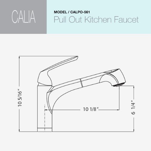 Houzer Calia Series Brushed Nickel Single Handle Pull-Out Kitchen Faucet - CALPO-561-BN