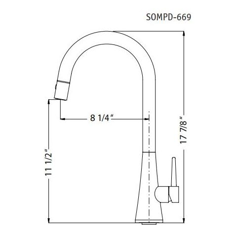 Houzer Soma Series Matte Black Single Handle Pull-Down Kitchen Faucet - SOMPD-669-MB