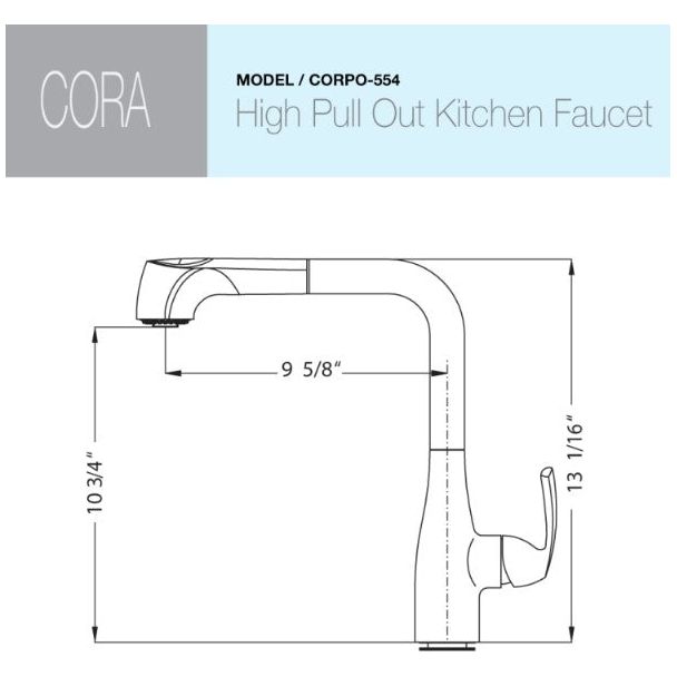 Houzer Cora Series Brushed Nickel Single Handle Pull-Out Kitchen Faucet - CORPO-554-BN