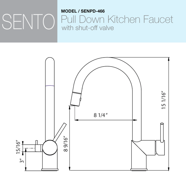 Houzer Sentinel Series Brushed Nickel Single Handle Pull-Down Kitchen Faucet - SENPD-466-BN