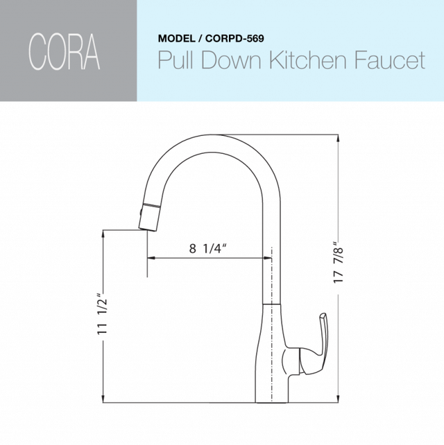 Houzer Cora Series Polished Chrome Single Handle Pull-Down Kitchen Faucet - CORPD-569-PC