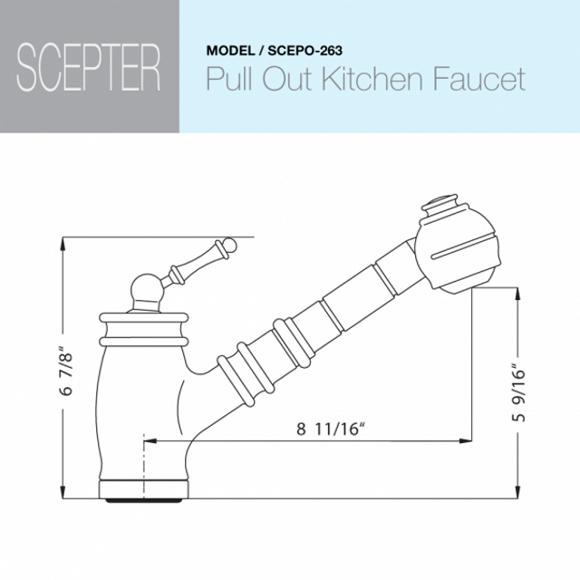 Houzer Scepter pull out Traditional Solid Brass Kitchen Faucet CeraDox Technology