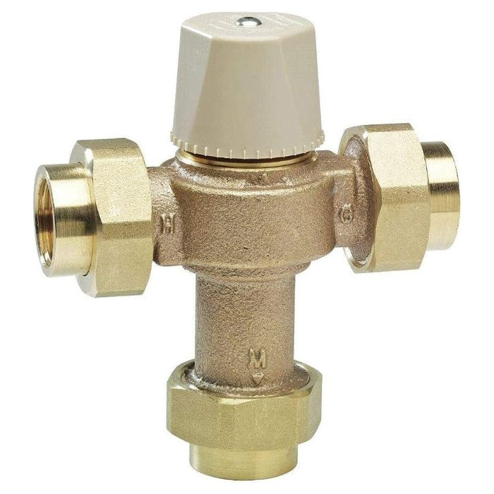 Watts - LFMMV-M1-UT - 3/4 Union Inlet Type Thermostatic Mixing Valve, No Lead Copper Silicon Alloy, 13 gpm