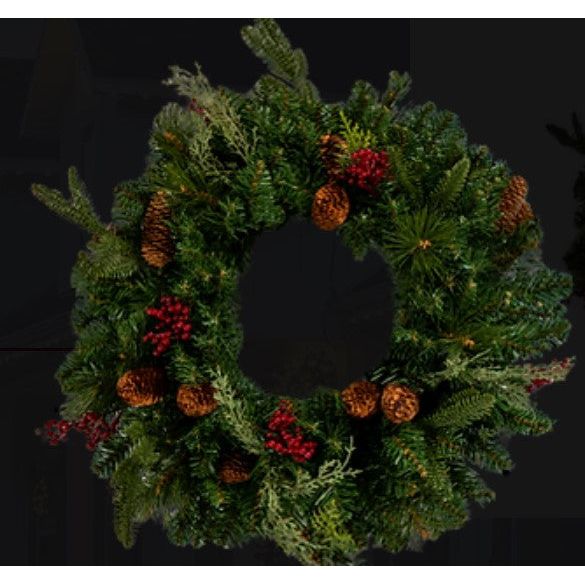 Seasonal Source - WREATH-36-D - Decorated 36" Unlit Wreath