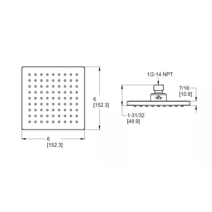 Pfister Bronson square showerhead product detail