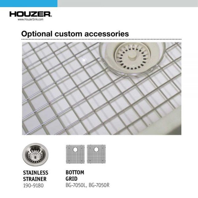 Houzer Platus Series 32" Fireclay Dual Mount Undermount/Apron-Front Farmhouse Kitchen Sink