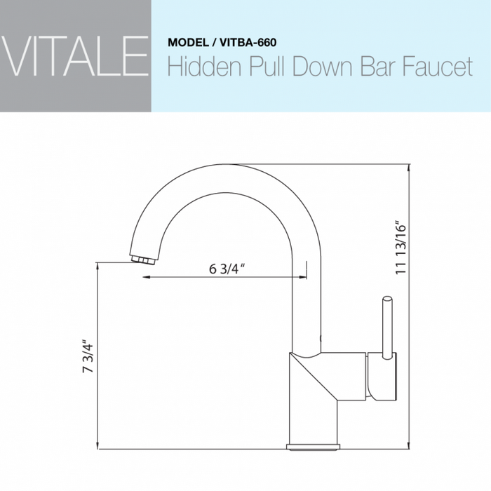 Houzer Vitale Bar Faucet with CeraDox Technology VITBA-660-PC