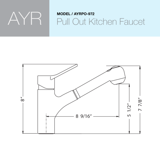 Houzer Ayr Series Brushed Nickel Single Handle Pull-Out Kitchen Faucet - AYRPO-972-BN