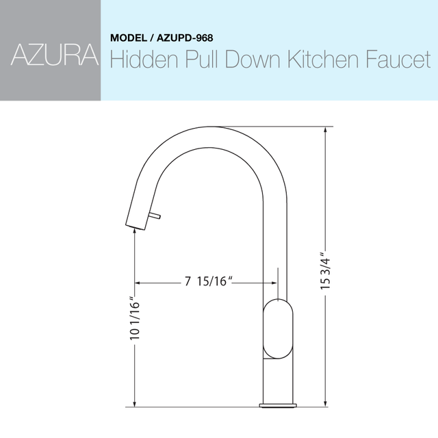 Houzer Azura Series Oil Rubbed Bronze Single Handle Hidden Pull-Down Kitchen Faucet  - AZUPD-968-OB
