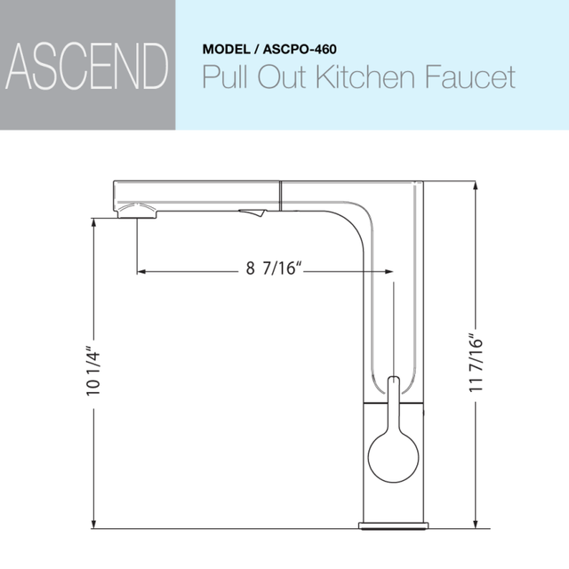 Houzer Ascend Series Brushed Nickel Single Handle Pull-Out Kitchen Faucet - ASCPO-460-BN