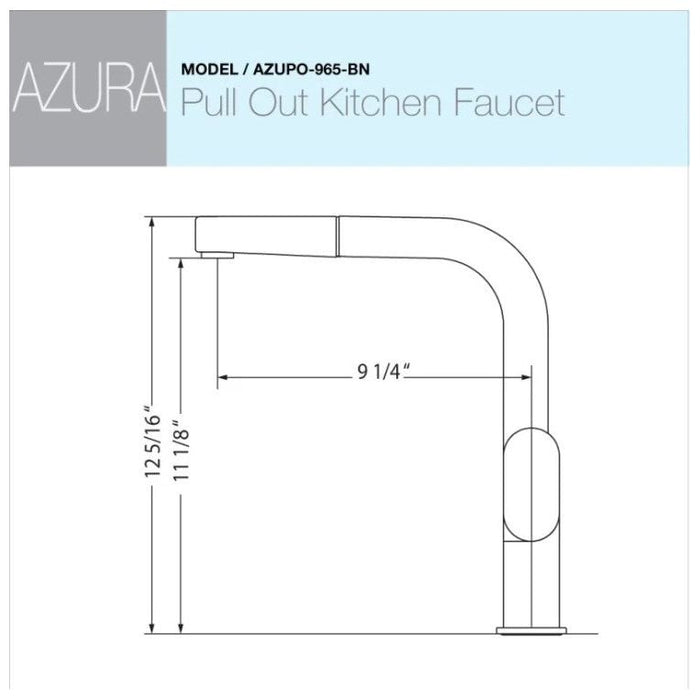 Houzer Azura Series Brushed Nickel Single Handle Pull-Out Kitchen Faucet - AZUPO-965-BN