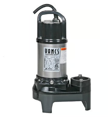 Submersible pump with 'Vancs' branding on a white background