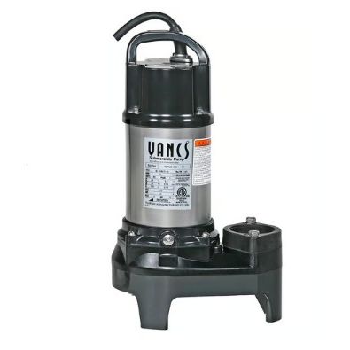 Submersible pump with 'Vancs' branding on a white background