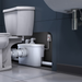 Close-up of a toilet with visible plumbing and electrical components.