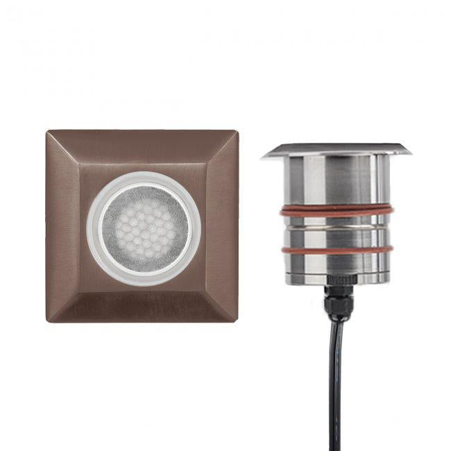 WAC Lighting 2052-27BS 2IN LED INGROUND-2700K-SQ LOUVER Acero inoxidable bronceado 