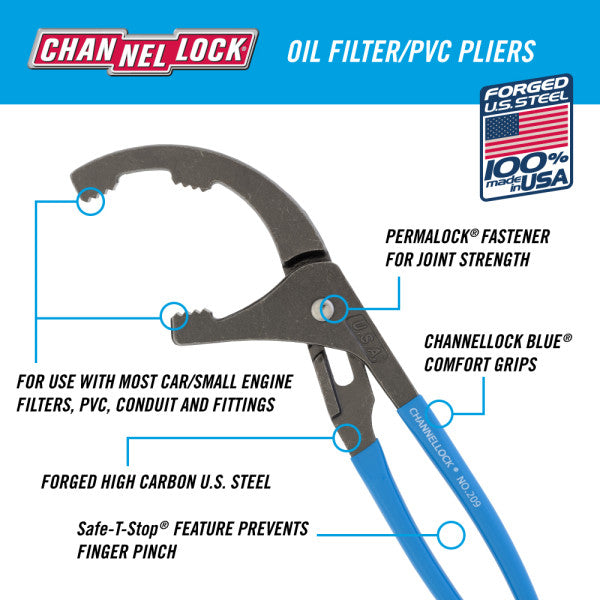 Channellock 209 9-INCH OIL FILTER/PVC PLIERS