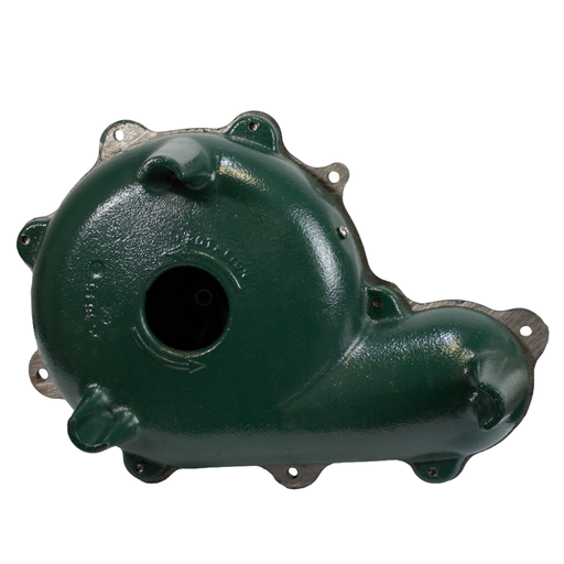 Green mechanical part on a white background