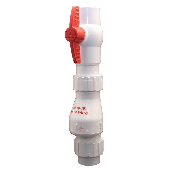 White valve with red handle on a white background