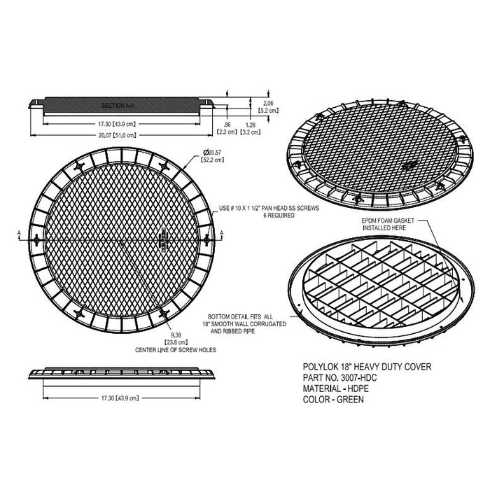 Polylok 18" Heavy Duty Cover for Corrugated Pipe