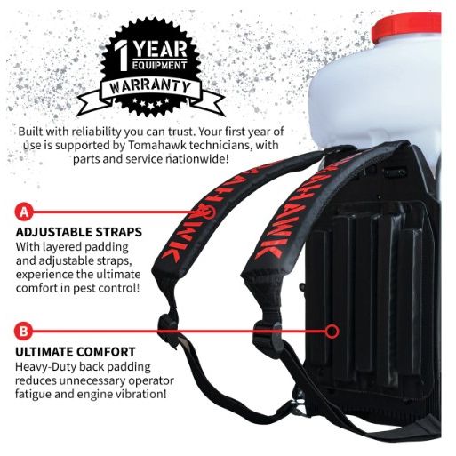 Tomahawk Power TMD14-ULV pest control fogger kit with tank, engine, and spray components