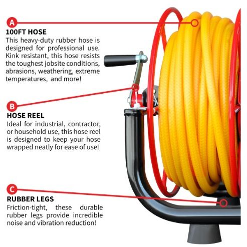 Tomahawk Power TBS500 + IR28 pest control sprayer detail with irrigation rod accessory