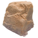 A realistic tan and brown rock prop with a textured surface and a small protruding piece at the bottom, isolated on a white background.